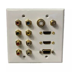 Leviton 2g Wall Plate Audio Video HDMi sVGA Coax s-VIDEO SuperCell Audio